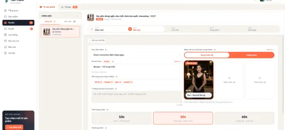 Dây chuyền sản xuất video ngắn tự động bằng AI